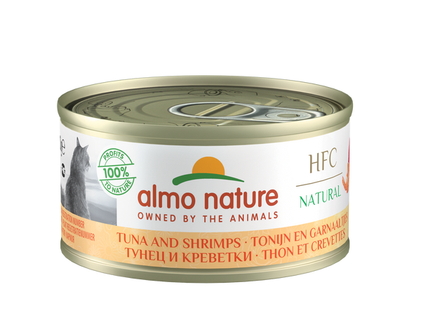 Almo Nature HFC Natural Chats - boîte - thon avec crevettes