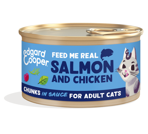 Edgard & Cooper morceaux en sauce pour chats adultes - saumon et poulet (85 gr)