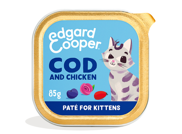 Edgard & Cooper barquette pour chatons - cabillaud et poulet (85 gr)