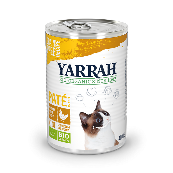 Yarrah pâté biologique pour chats - poulet (400gr)
