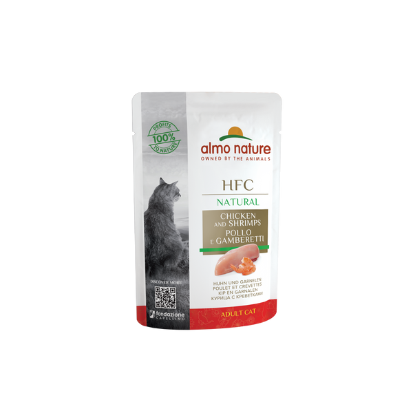 Almo Nature HFC Natural Cats - pouch - chicken and shrimp (24x55 gr)
