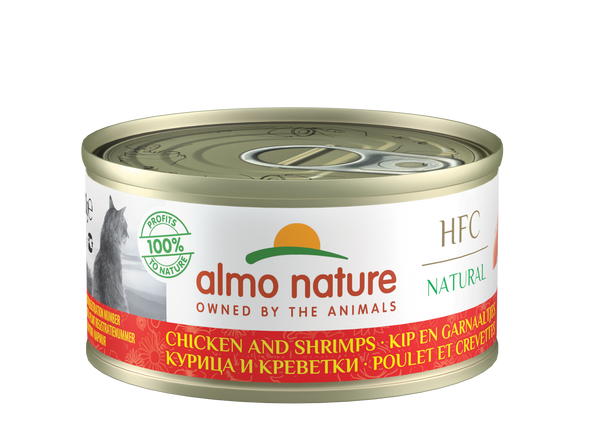 Almo Nature HFC Natural Chats - boîte - poulet et crevettes (24x70 gr)