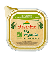 Almo Nature BIO organic Chiens Maintenance - barquette - poulet et légumes