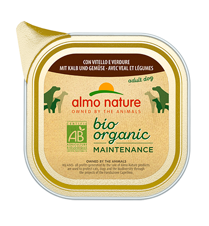 Almo Nature BIO organic Chiens Maintenance - barquette - veau et légumes