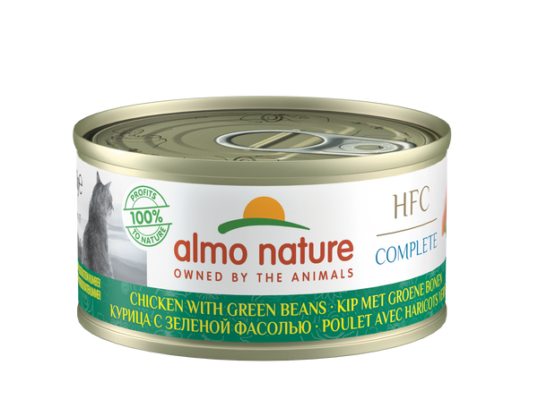 Almo Nature HFC Complete Chats - boîte - poulet avec haricots verts (24x70 gr)