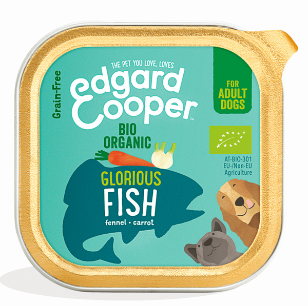 Edgard & Cooper barquette pour chiens adultes - BIO poisson (100 gr)