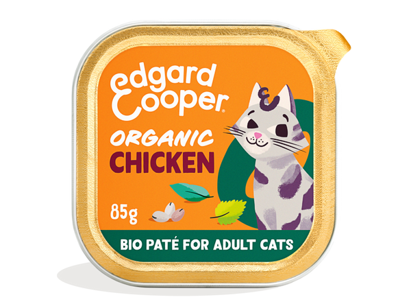 Edgard & Cooper barquette pour chats adultes - BIO poulet (85 gr)