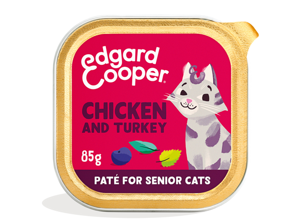 Edgard & Cooper barquette pour chats seniors - poulet et dinde (85 gr)