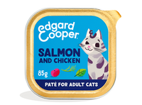 Edgard & Cooper barquette pour chats adultes - saumon MSC et poulet (85 gr)