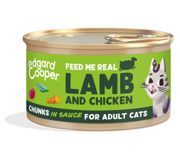 Edgard & Cooper morceaux en sauce pour chats adultes - agneau et poulet (85 gr)