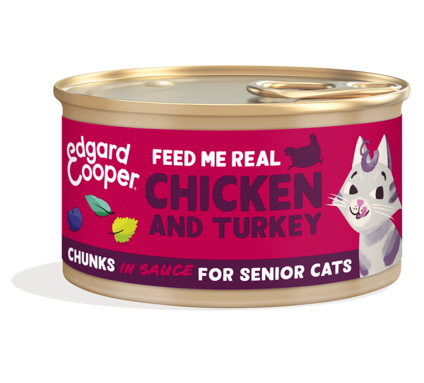 Edgard & Cooper morceaux en sauce pour chats seniors - poulet et dinde (85 gr)