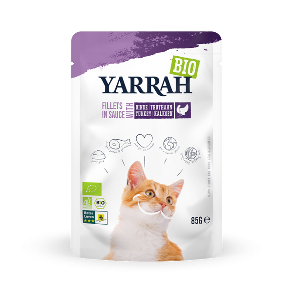 Yarrah filet biologique pour chats - dinde (14x85gr)