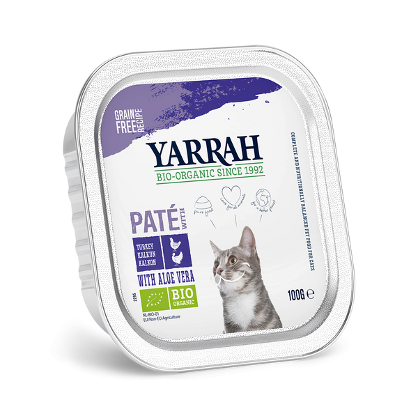 Yarrah paté biologique pour chats - dinde et poulet (100gr)