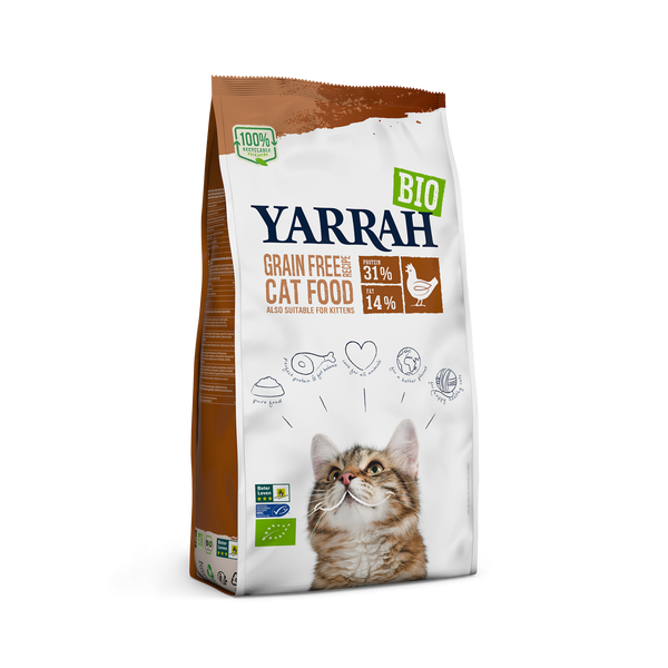 Yarrah croquettes biologiques sans céréales pour chats adultes