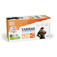 Yarrah organic multi-pack for dogs in 3 flavors (6x150gr)